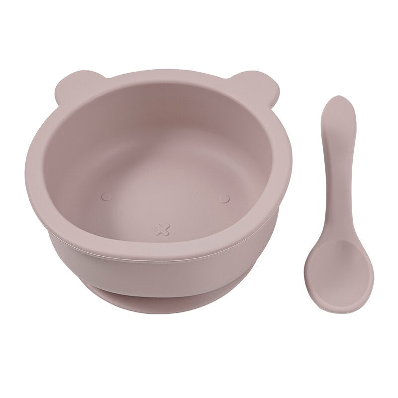 Wholesale New Customized Animal Shaped Bowl Soft Foldable Baby Spoon Food Grade Waterproof  Silicone Baby Tableware