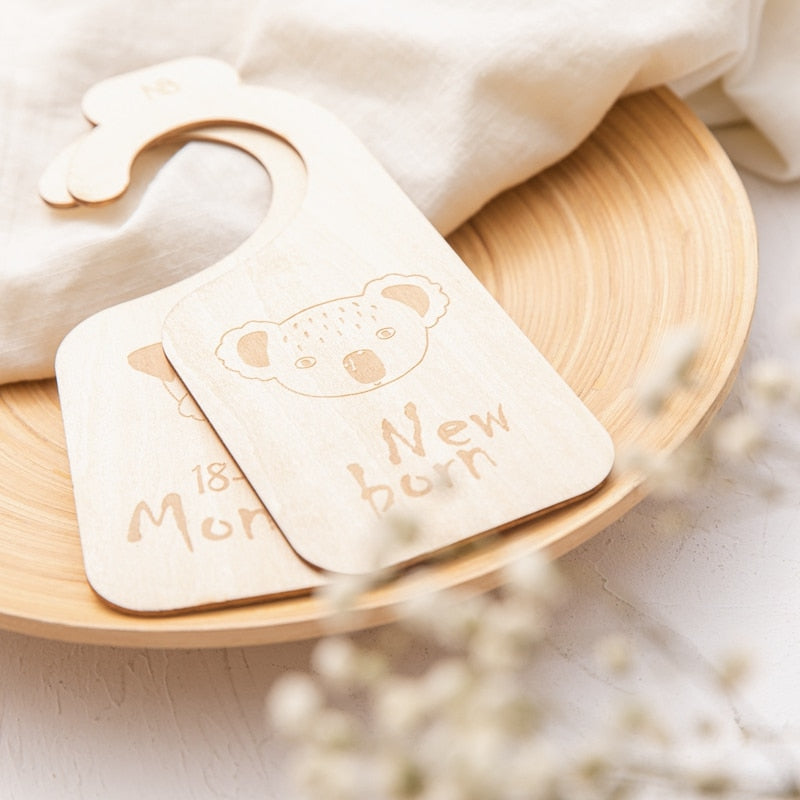 Let&#39;s Make 11pc Newborn 24 Months Baby Closet Dividers Wood Nursery Closet Clothes Organizers Baby Wardrobe Divider New Mom Gift