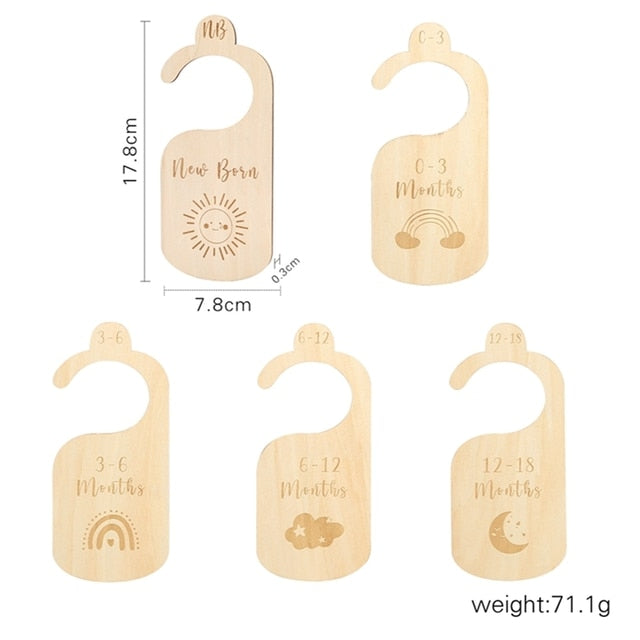 Let&#39;s Make 11pc Newborn 24 Months Baby Closet Dividers Wood Nursery Closet Clothes Organizers Baby Wardrobe Divider New Mom Gift