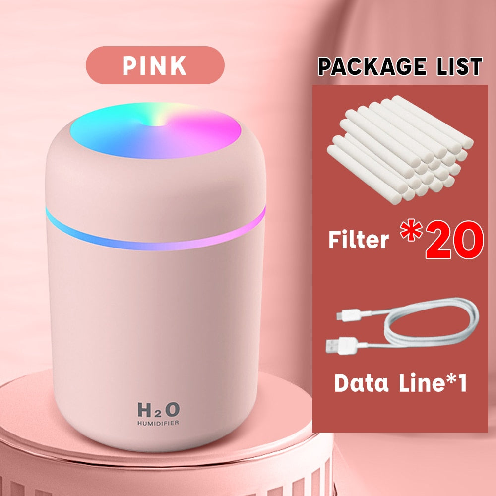 Portable Air Humidifier 300ml Ultrasonic Aroma Essential Oil Diffuser USB Cool Mist Maker Purifier Aromatherapy for Car Home