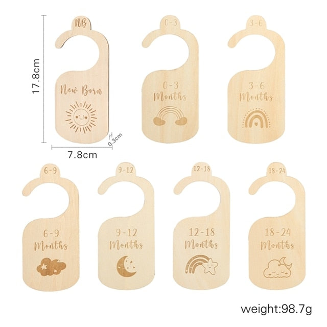 Let&#39;s Make 11pc Newborn 24 Months Baby Closet Dividers Wood Nursery Closet Clothes Organizers Baby Wardrobe Divider New Mom Gift