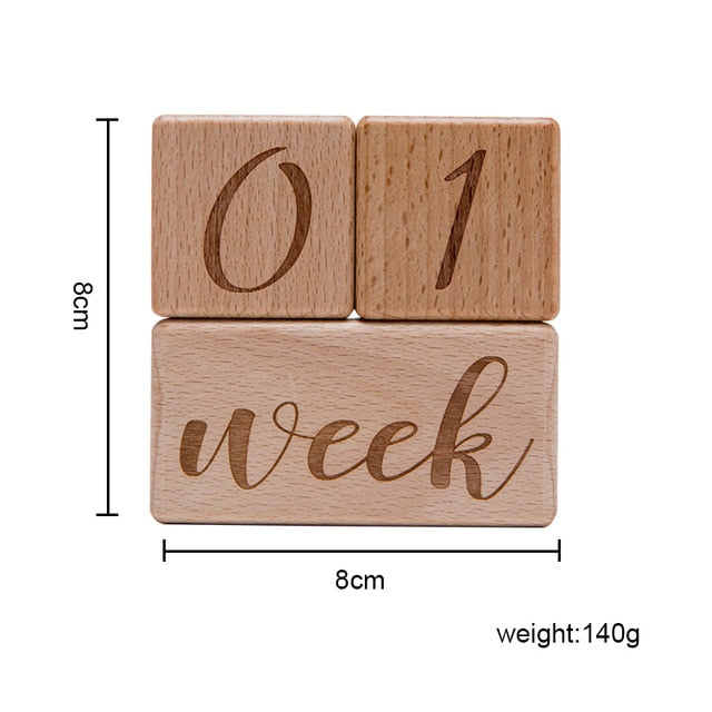 6pcs/set Wooden Baby Milestone Cards Block Baby Photography Milestone Memorial Monthly Newborn Photography Props Set With Box