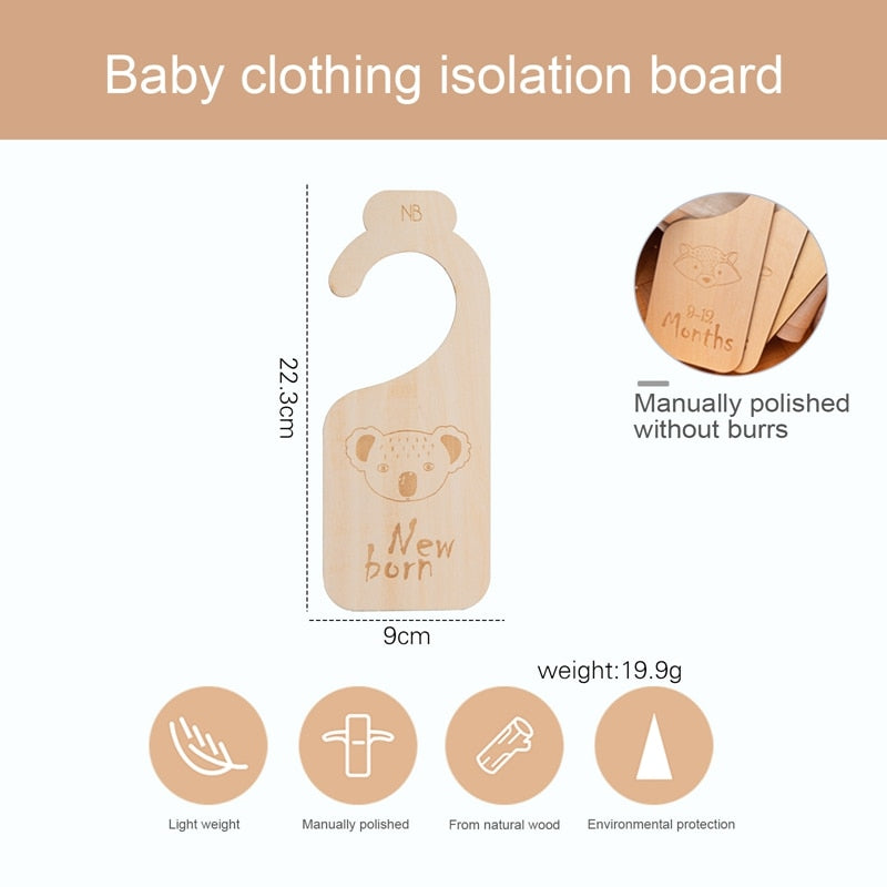 Let&#39;s Make 11pc Newborn 24 Months Baby Closet Dividers Wood Nursery Closet Clothes Organizers Baby Wardrobe Divider New Mom Gift