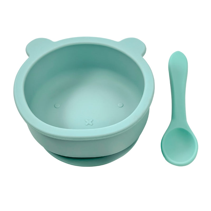 Wholesale New Customized Animal Shaped Bowl Soft Foldable Baby Spoon Food Grade Waterproof  Silicone Baby Tableware