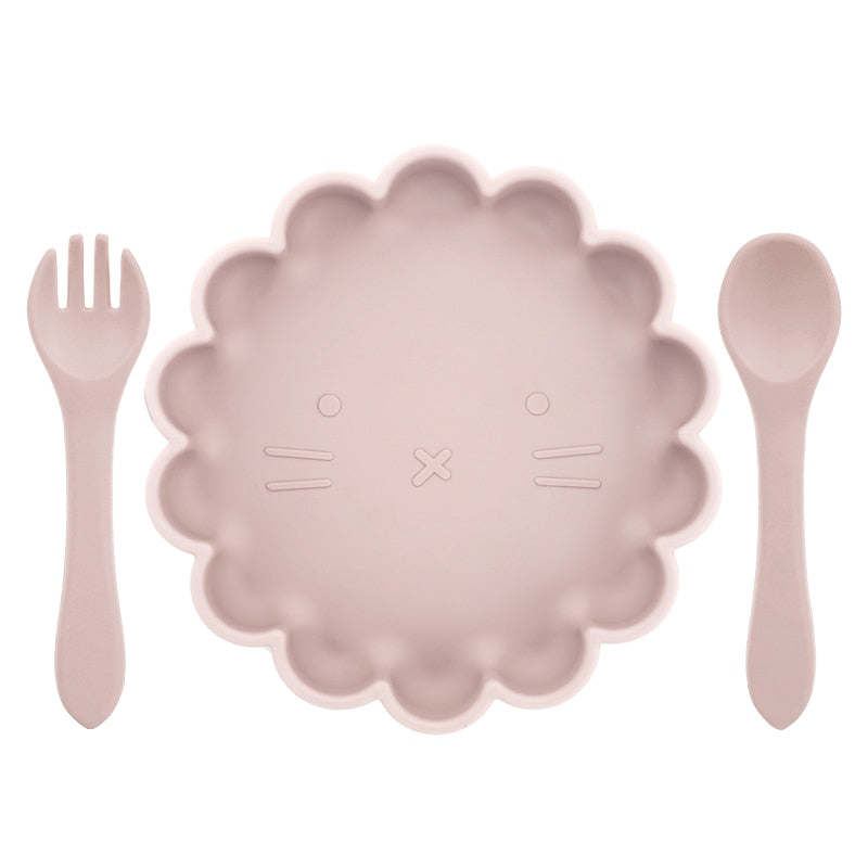 Wholesale New Customized Animal Shaped Bowl Soft Foldable Baby Spoon Food Grade Waterproof  Silicone Baby Tableware