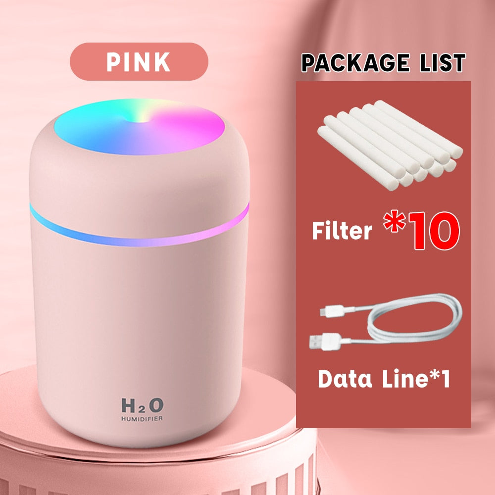 Portable Air Humidifier 300ml Ultrasonic Aroma Essential Oil Diffuser USB Cool Mist Maker Purifier Aromatherapy for Car Home