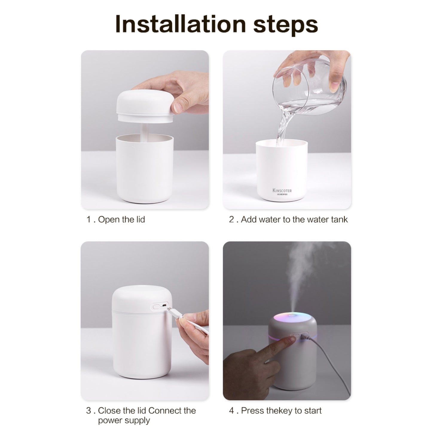 Portable Air Humidifier 300ml Ultrasonic Aroma Essential Oil Diffuser USB Cool Mist Maker Purifier Aromatherapy for Car Home